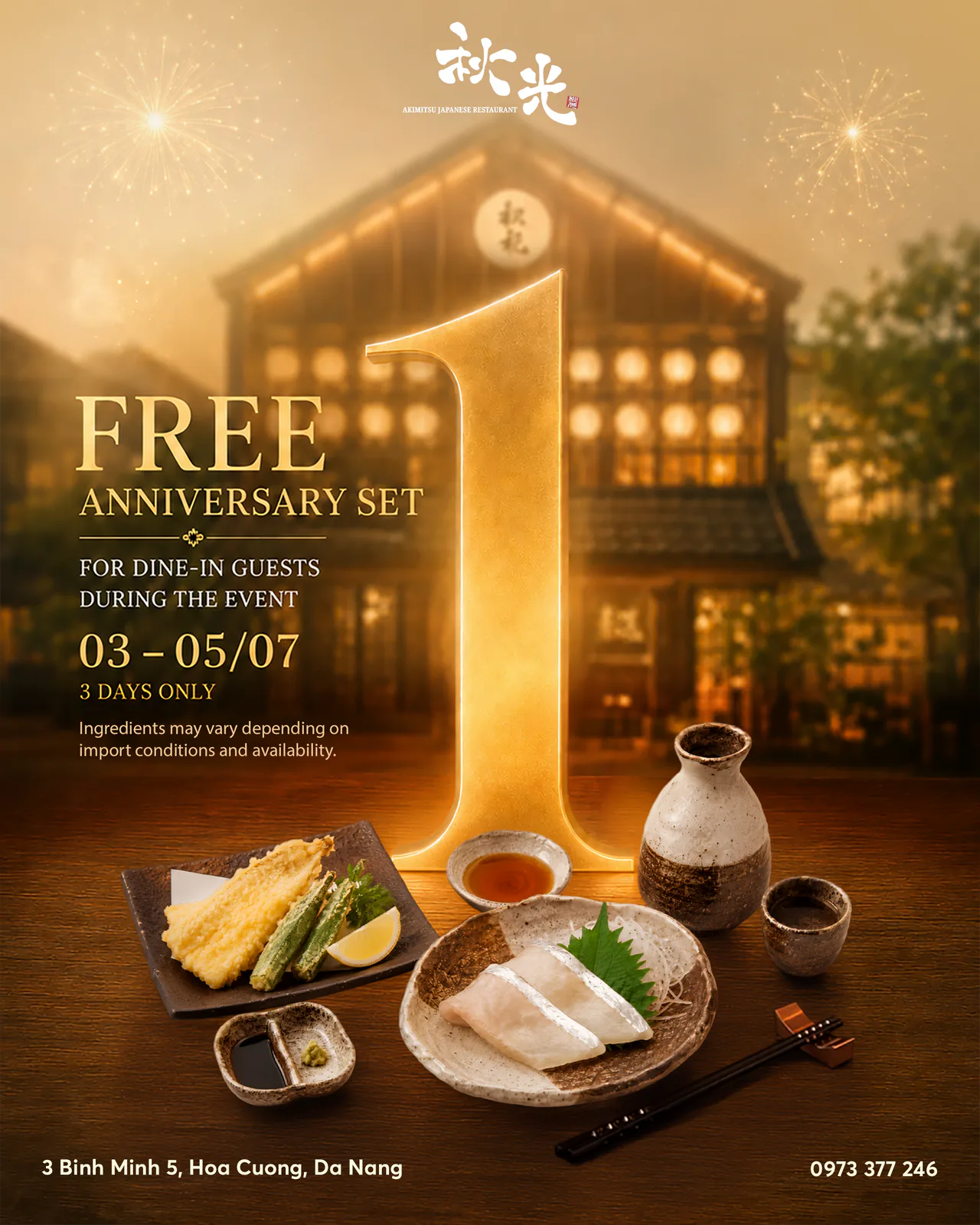 Thiết kế ưu đãi kỷ niệm tại Akimitsu